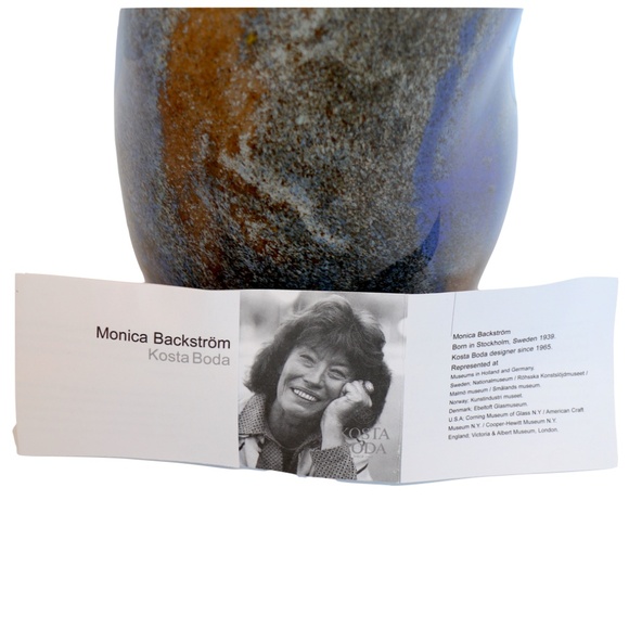Kosta Boda vase designed by Monica Backstrom signed #7040347 Terra series - Picture 4 of 7